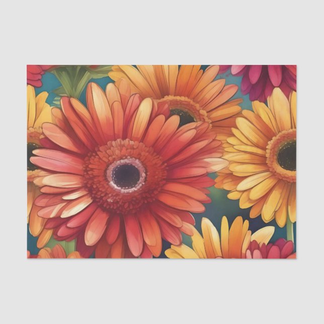 Papel De Seda Pop Gerbera Daisy Pattern (Frente )
