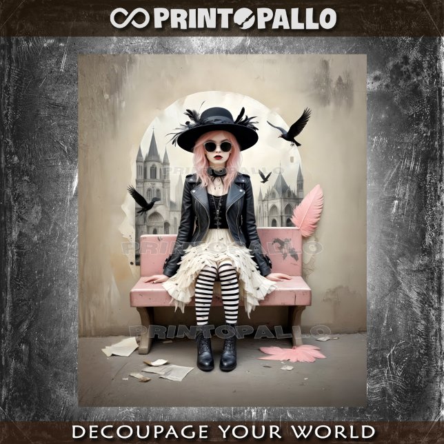 Papel De Seda Pop Pink Lady of Ravens (Criador carregado)