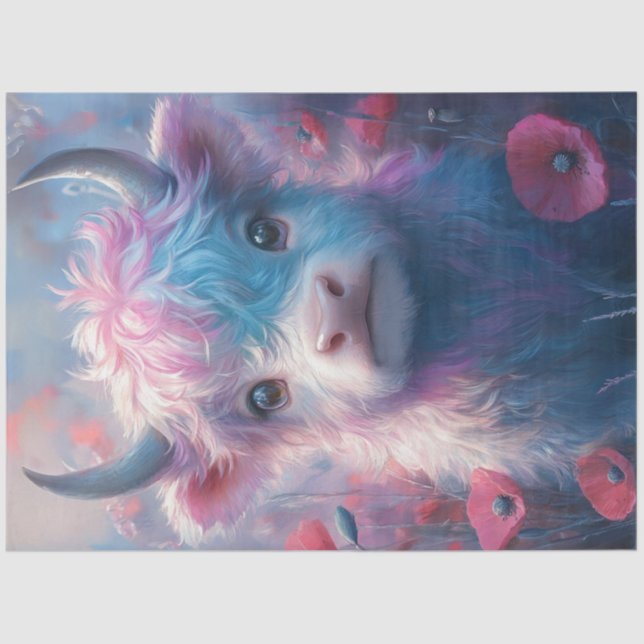 Papel De Seda Pópias redondas com vegetação em terra firme (Frente )