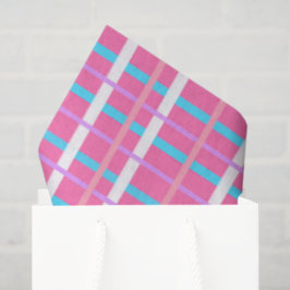Papel De Seda Pópis Xadrez Rosa