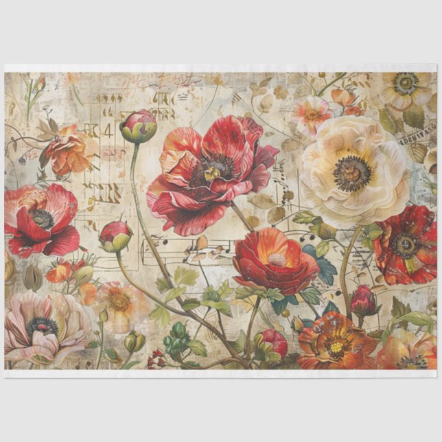 Papel De Seda Poppies bonito (Frente )