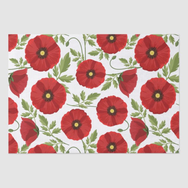 Papel De Seda Poppy alegre Flores de Verão (Frente )