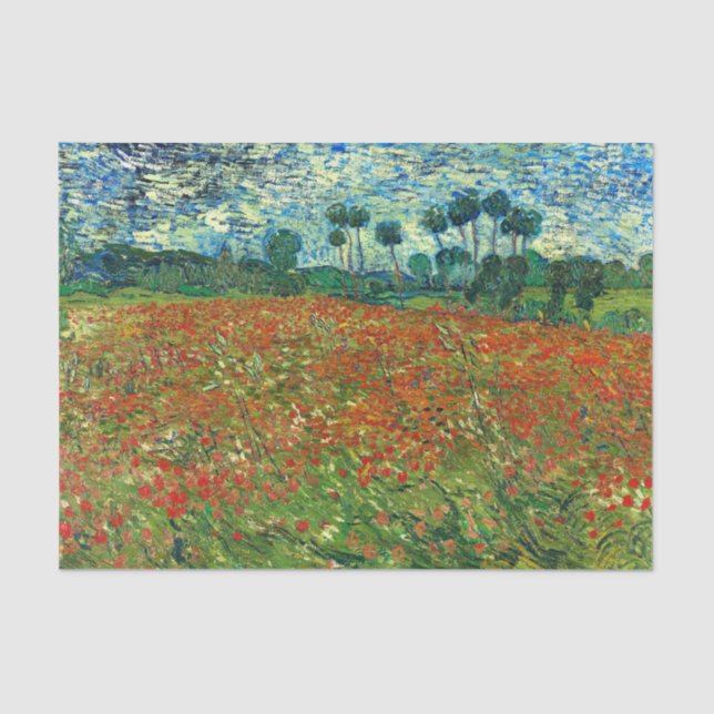 Papel De Seda Poppy Field por Vincent Van Gogh (Frente )
