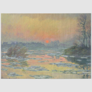 Papel De Seda Pôr do sol do rio Sena no inverno (Claude Monet)