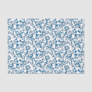 Papel De Seda Porcelana oral azul e branco personalizada China