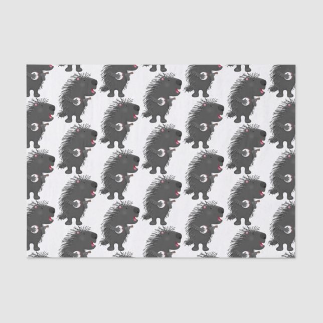Papel De Seda Porcupine engraçado bonito tocando cartum banjo (Frente )