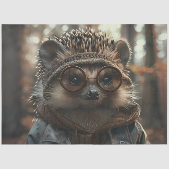 Papel De Seda Porquinho Whimsical De Decoupage Com Óculos (Frente )