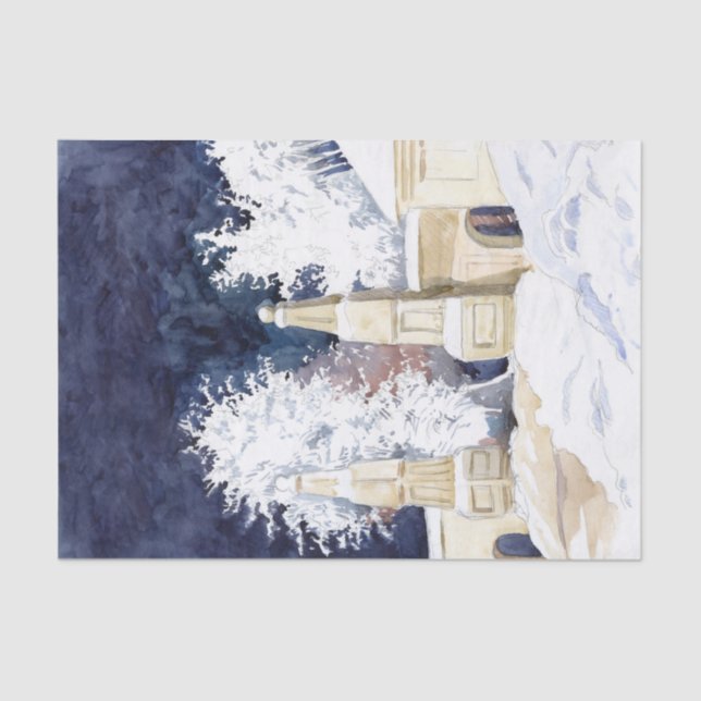 Papel De Seda Portão de inverno à noite (esboço) (Frente )