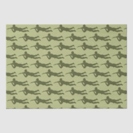 Papel De Seda Pose de atirador do Exército Verde