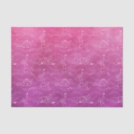 Papel De Seda Posições de Yoga Rosa (Design 58 Série Rosa)