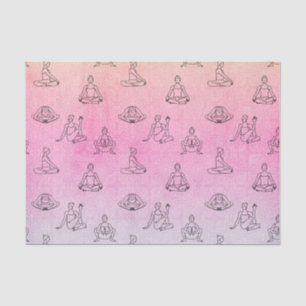 Papel De Seda Posições em ioga cor-de-rosa (Série Design 75 rosa