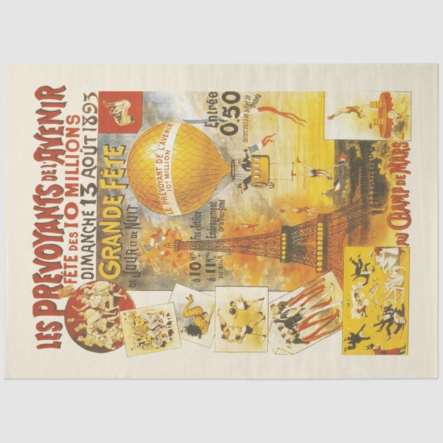 Papel De Seda Poster de Feira Antiquada de Grande Fete (Frente )