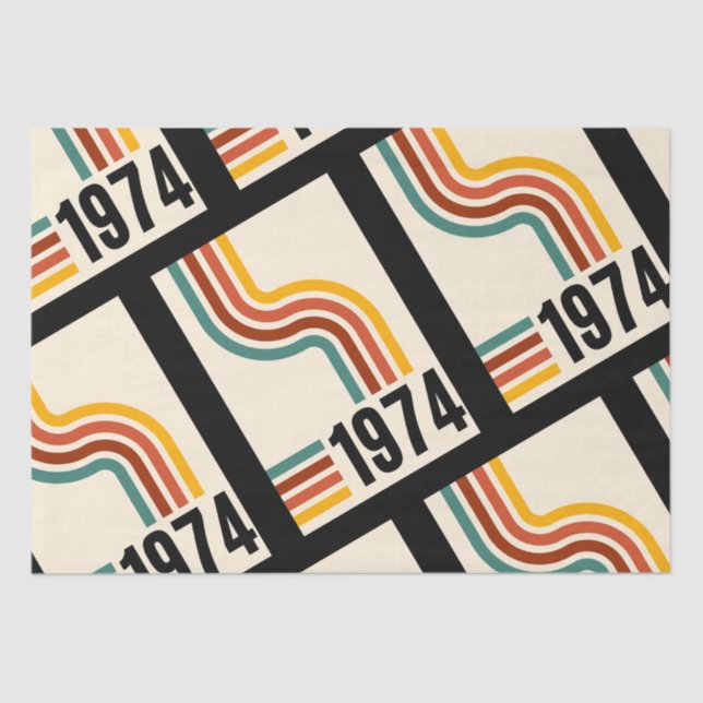 Papel De Seda poster vintage 50º aniversário 1974 (Frente )