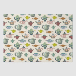 Papel De Seda Potes de chá em um padrão bonito