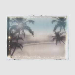 Papel De Seda Praia de Palmeiras Vintage Elegante Verão Tropical