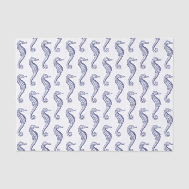 Papel De Seda Praia do Cavalo-Marinho Tema - Azul (Frente )