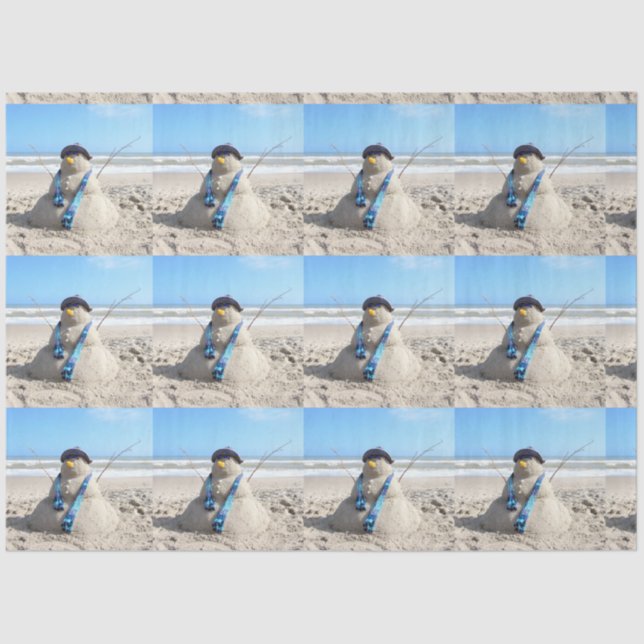 Papel De Seda Praia / Escultura de Areia Natal (Frente )