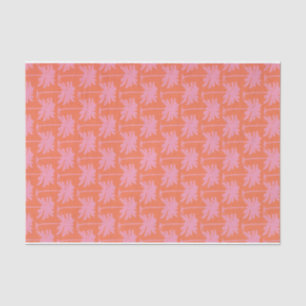 Papel De Seda Praia Náutica de Cristal de Palmeira Rosa Tropical