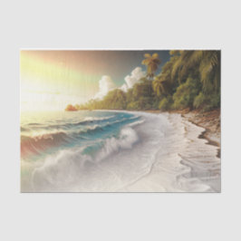 Papel De Seda Praia Paradisíaca Pôr do Sol Casamento à Beira-Mar