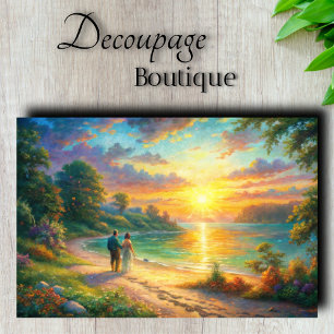 Papel De Seda Praias Douradas Decoupage