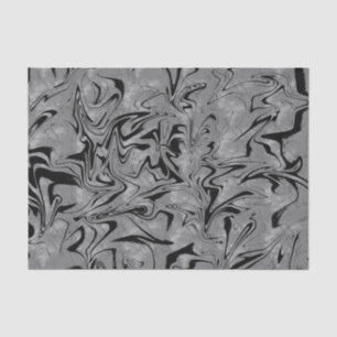 Papel De Seda Prata Cinza Preto Elegante Glam Marmore Remoinho F