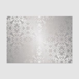 Papel De Seda Prata, floral, treliça, damasco, elegante, teste