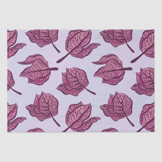 Papel De Seda Prato de Flor de Physalis Rosa Pastel Botânico (Frente )