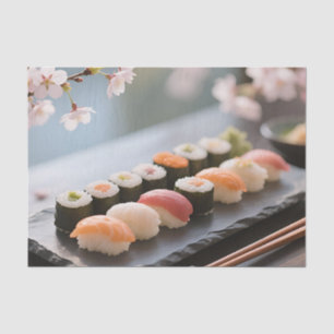 Papel De Seda Prato de Sushi Flor de Cerejeira