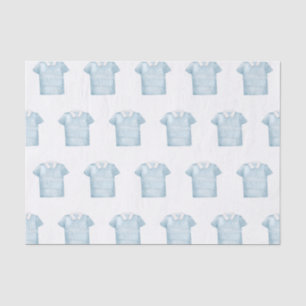 Papel De Seda Pré-Papoila Molha Azul Monograma Golf Polo Shirt