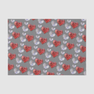 Papel De Seda Precioso Elegante Diamond Hearts