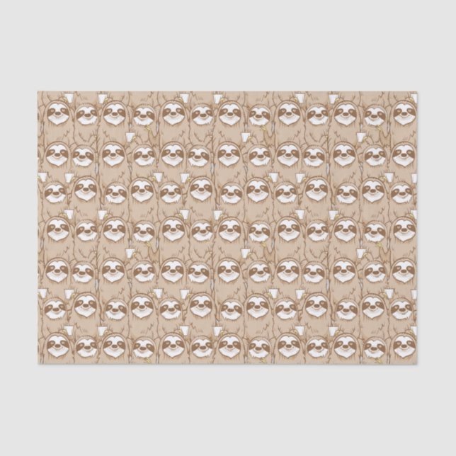 Papel De Seda Preguiças & teste padrão do café (Frente )
