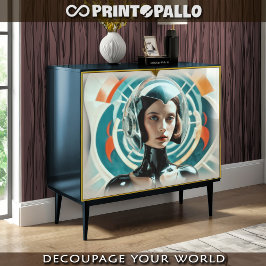 Papel De Seda Prêmio Retrofuturismo: uma mulher de 1950 no traje