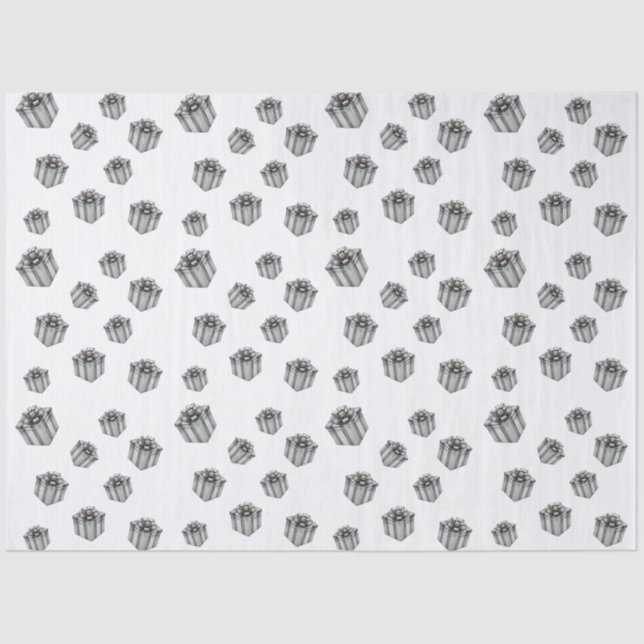 Papel De Seda Premium Silver Gift Boxes Elegant Holiday Party (Frente )