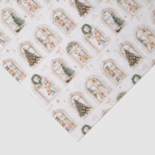 Papel De Seda Preparativos tradicionais de Natal da família de r