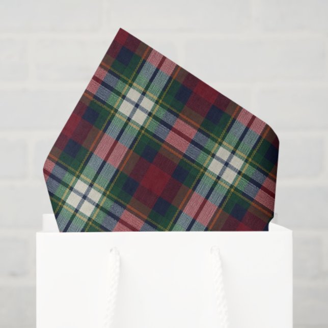 Papel De Seda Preppy Christmas Plaid  (Sacola de presentes)