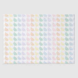Papel De Seda Preppy Gingham Páscoa Bunnies Pastel