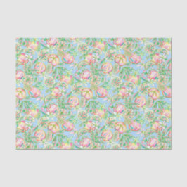 Papel De Seda Preppy Palm Beach Impressão Blue and Pink Orange