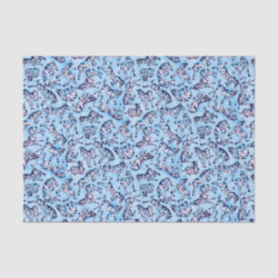 Papel De Seda Preppy Palm Beach Impressão Blue Zebras