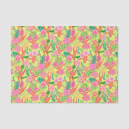 Papel De Seda Preppy Palm Beach Impressão Cute Orangutans