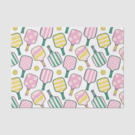 Papel De Seda Preppy Pink Green & Yellow Pickleball Paddles