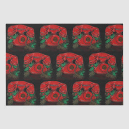 Papel De Seda Presente Antiquado de Telefone de Natal Vermelho