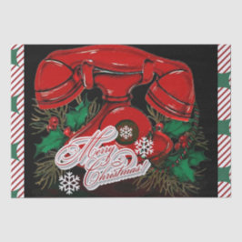 Papel De Seda Presente Antiquado de Telefone de Natal Vermelho