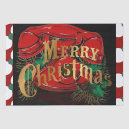 Papel De Seda Presente Antiquado de Telefone de Natal Vermelho