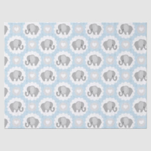 Papel De Seda Presente azul do chá do elefante do bebé infanti