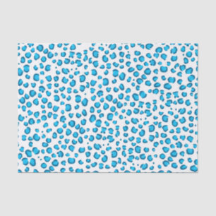 Papel De Seda Presente Azul-Padrão de Leopardo Impresso Animal