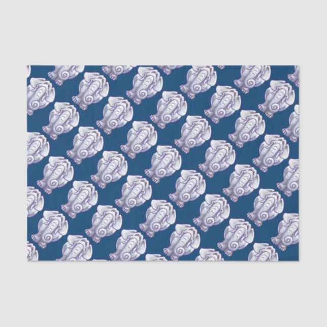 Papel De Seda Presente bonito do elefante branco (Frente )