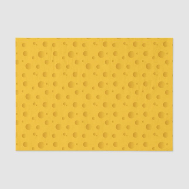 Papel De Seda Presente de buracos de queijo amarelo engraçado (Frente )