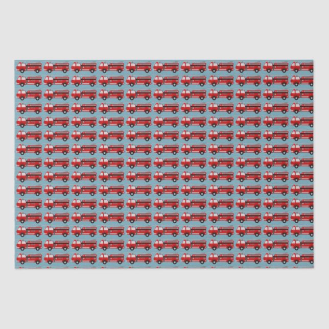 Papel De Seda Presente de Caminhão de Fogo Vermelho (Frente )