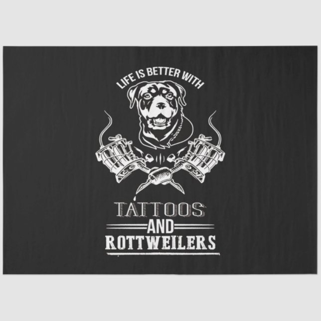 Papel De Seda Presente de cão | Tatuagens e rottweilers de melho (Frente )