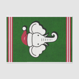 Papel De Seda Presente de Elefante Branco Vermelho e Verde para 